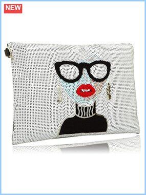 Oversized Leather Clutch Bag Wristlet Evening Handbag for Women